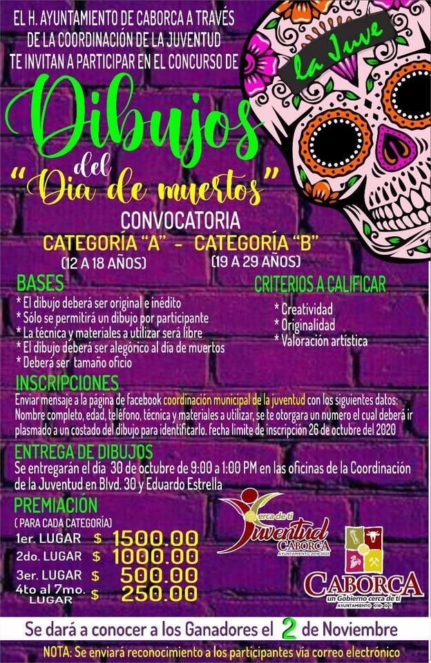 Participa en el Concurso de Dibujos del Día de Muertos – H. AYUNTAMIENTO DE CABORCA Participa en el Concurso de Dibujos del Día de Muertos – H. AYUNTAMIENTO DE CABORCA