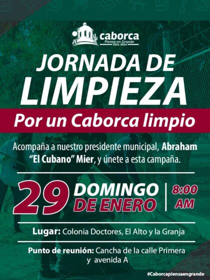Regresan este domingo las jornadas “Por un Caborca Limpio”